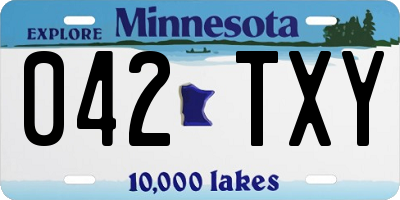 MN license plate 042TXY