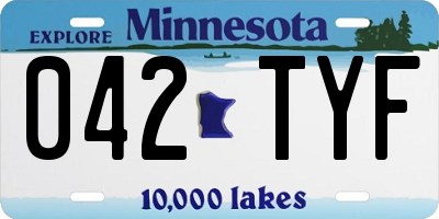 MN license plate 042TYF