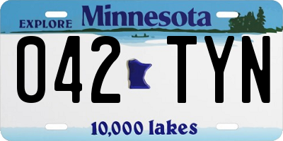 MN license plate 042TYN