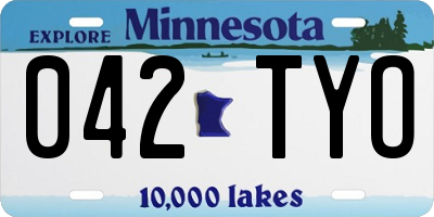 MN license plate 042TYO