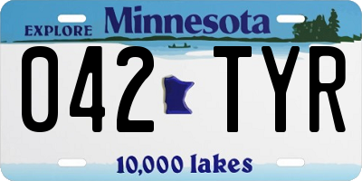 MN license plate 042TYR