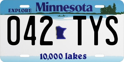 MN license plate 042TYS