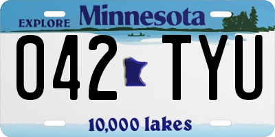 MN license plate 042TYU
