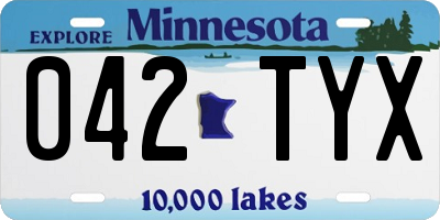MN license plate 042TYX