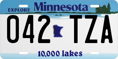 MN license plate 042TZA