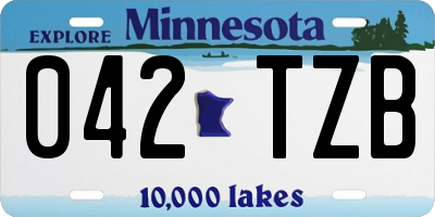 MN license plate 042TZB