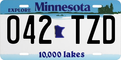 MN license plate 042TZD