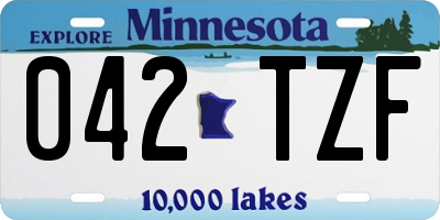 MN license plate 042TZF