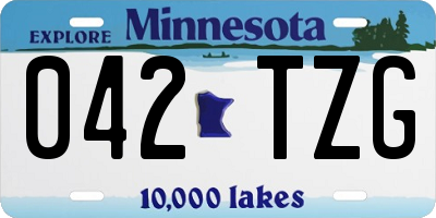 MN license plate 042TZG
