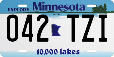 MN license plate 042TZI