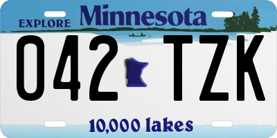 MN license plate 042TZK