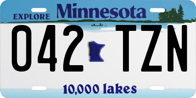 MN license plate 042TZN