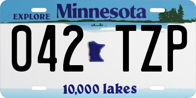 MN license plate 042TZP