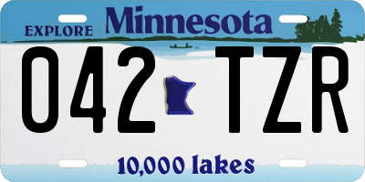 MN license plate 042TZR