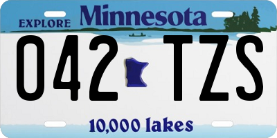 MN license plate 042TZS