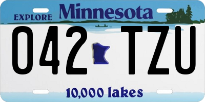 MN license plate 042TZU