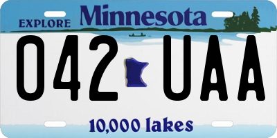 MN license plate 042UAA