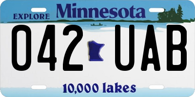 MN license plate 042UAB
