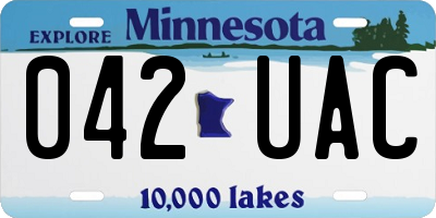 MN license plate 042UAC