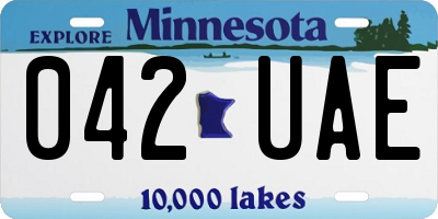 MN license plate 042UAE