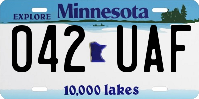 MN license plate 042UAF