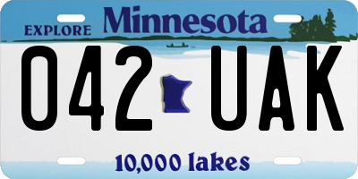 MN license plate 042UAK