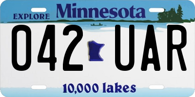 MN license plate 042UAR
