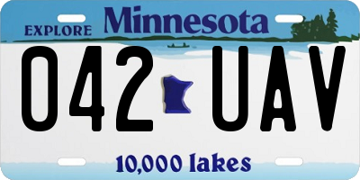 MN license plate 042UAV