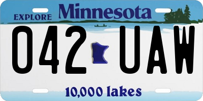 MN license plate 042UAW