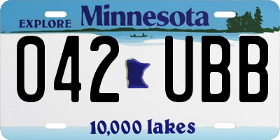 MN license plate 042UBB