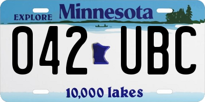 MN license plate 042UBC