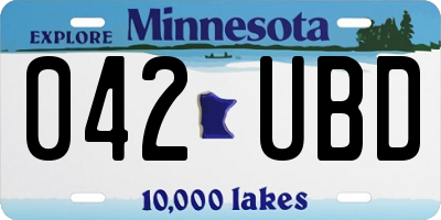MN license plate 042UBD