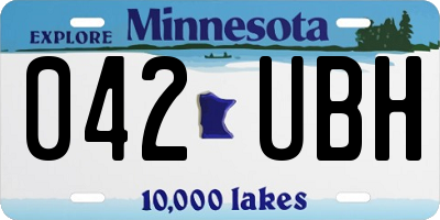 MN license plate 042UBH
