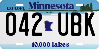 MN license plate 042UBK