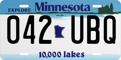 MN license plate 042UBQ