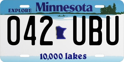 MN license plate 042UBU