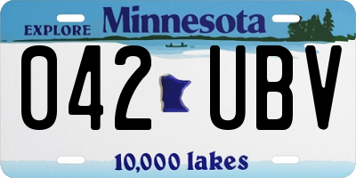 MN license plate 042UBV