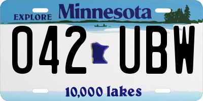 MN license plate 042UBW
