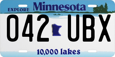 MN license plate 042UBX