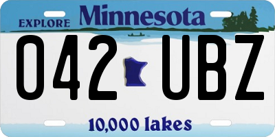 MN license plate 042UBZ