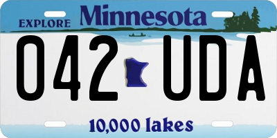MN license plate 042UDA
