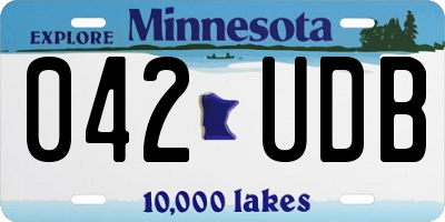 MN license plate 042UDB