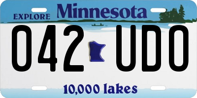 MN license plate 042UDO