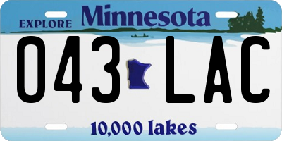 MN license plate 043LAC