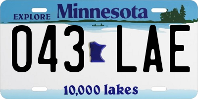 MN license plate 043LAE