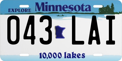 MN license plate 043LAI