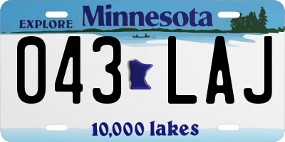 MN license plate 043LAJ