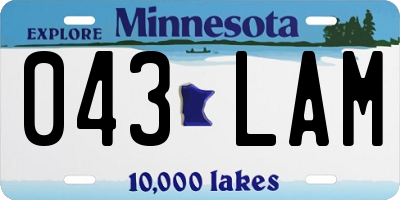 MN license plate 043LAM