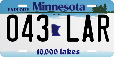 MN license plate 043LAR