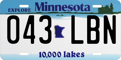 MN license plate 043LBN